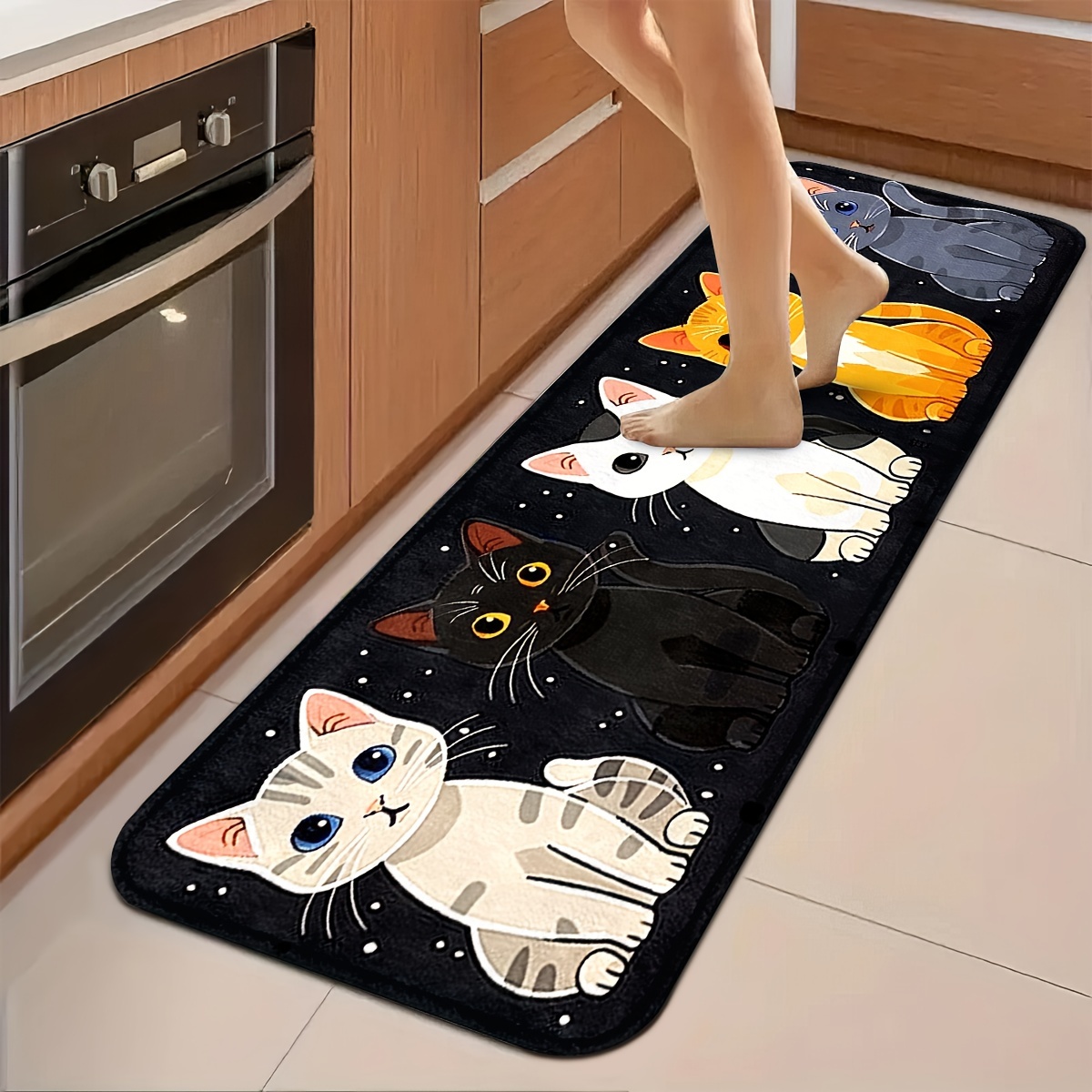 VIKAMA-alfombra larga con dise - Kitchen Flooring Commercial reseña y precio