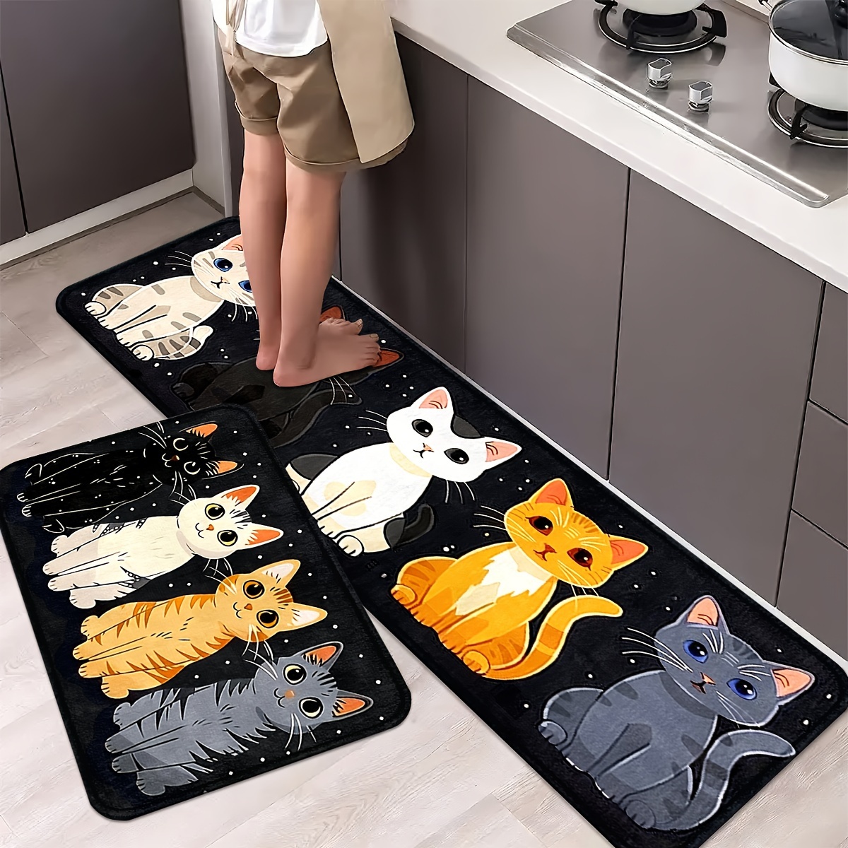 VIKAMA-alfombra larga con dise - Kitchen Flooring Commercial reseña y precio