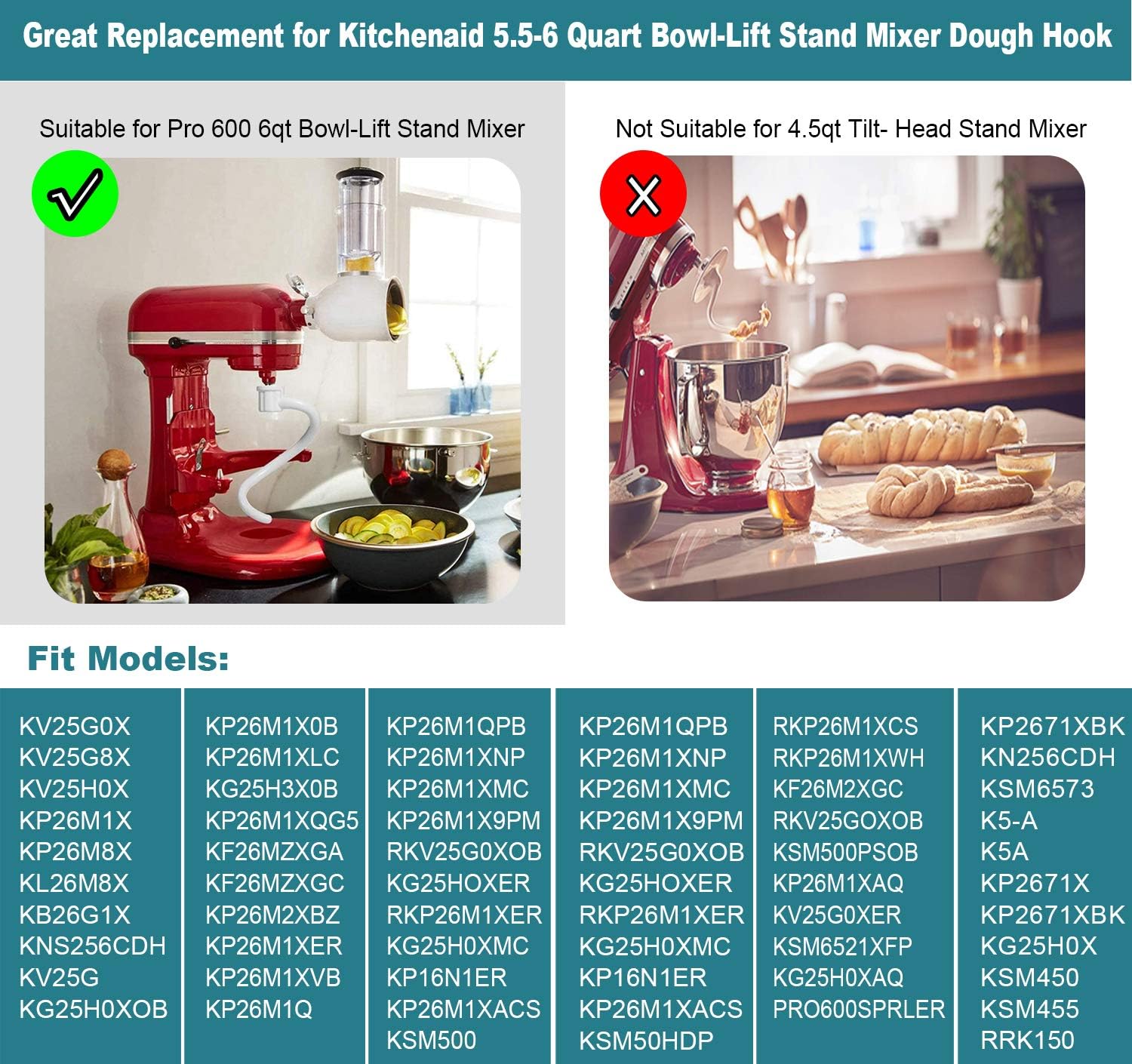 Gancho de masa en espiral recu - Kitchenaid Mixer Pro 600 reseña y precio
